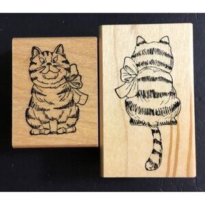 Cat Rubber Stamps By Art Impressions - Front & Back Duo